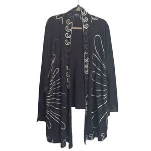 Maggie Womens Open Front Cardigan Embroidered Lightweight Whimsigoth Boho 5X